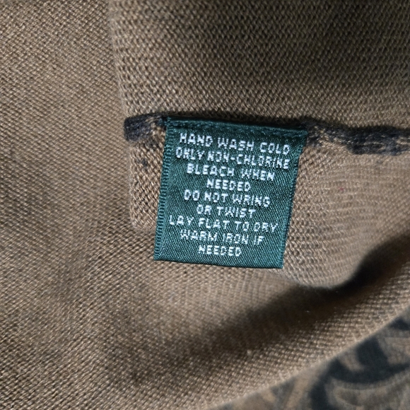 LRL Ralph Lauren~Brown Paisley~Lagenlook~Longsleeve Sweater~ ~CashmereSilk~SMALL - Picture 8 of 8